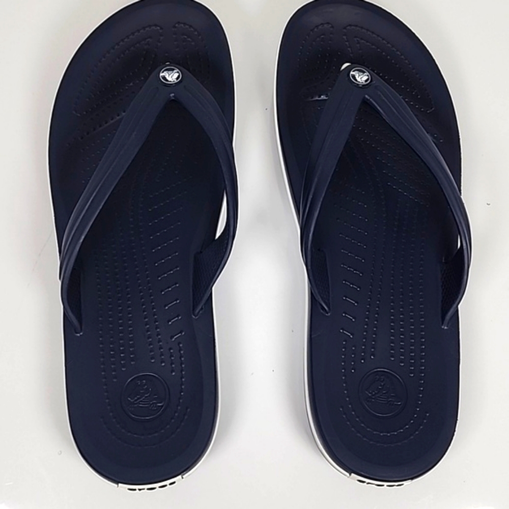 Crocs  Men Crocband  Navy Blue Flip Flops Sandal Size 11 - Picture 6 of 13